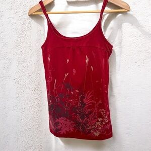 Y2K vintage Jacob Floral Red Tank Top prairie M western cowgirl grunge